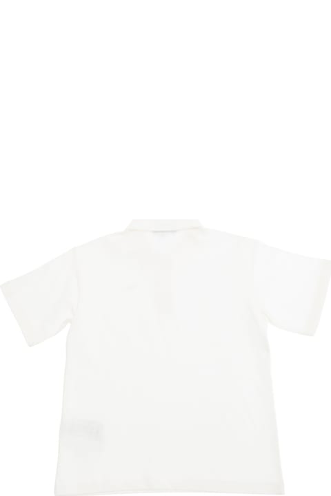 Emporio Armani T-Shirts & Polo Shirts for Women Emporio Armani White Polo Shirt With Classic Collar And Tonal Logo Embroidery On The Front In Cotton Boy