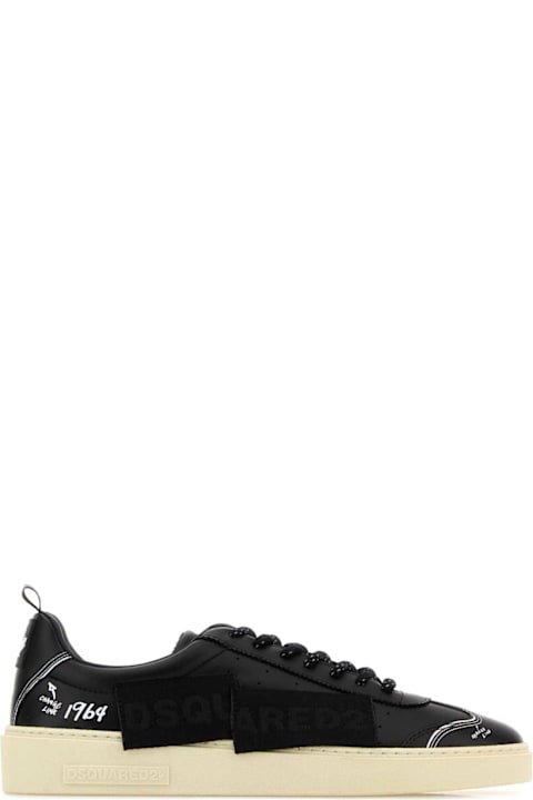 Homeware Dsquared2 Black Leather Rider Sneakers