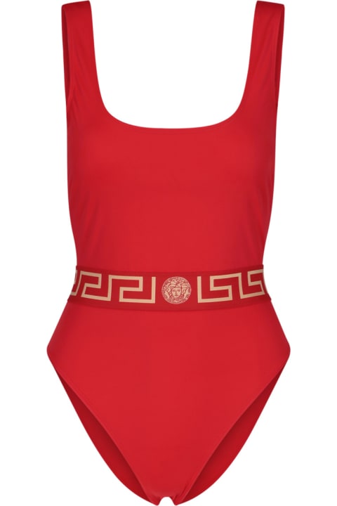 Versace Swimwear for Women Versace Greca Border Low Back Swimsuit