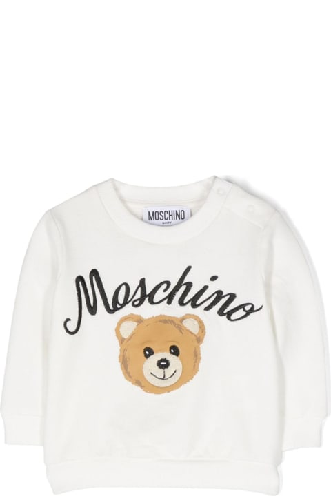 Fashion for Women Moschino Moschino Felpa Teddy Bear Bianca In Cotone Baby Boy