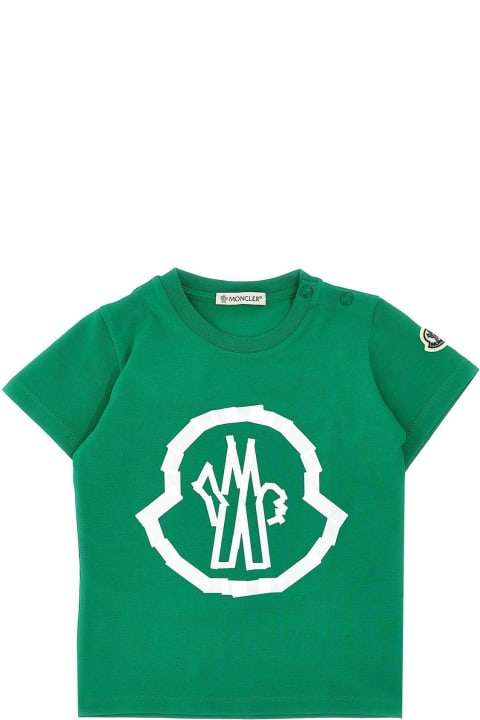 Topwear for Baby Boys Moncler Logo Printed Crewneck T-shirt