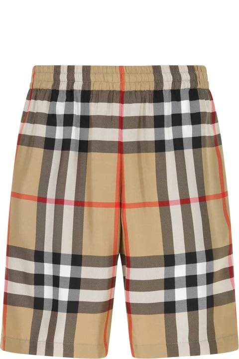 Pants for Men Burberry Embroidered Silk Bermuda Shorts