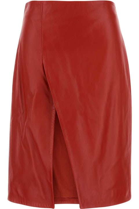 Loulou Studio for Women Loulou Studio Red Leather Ekare Skirt
