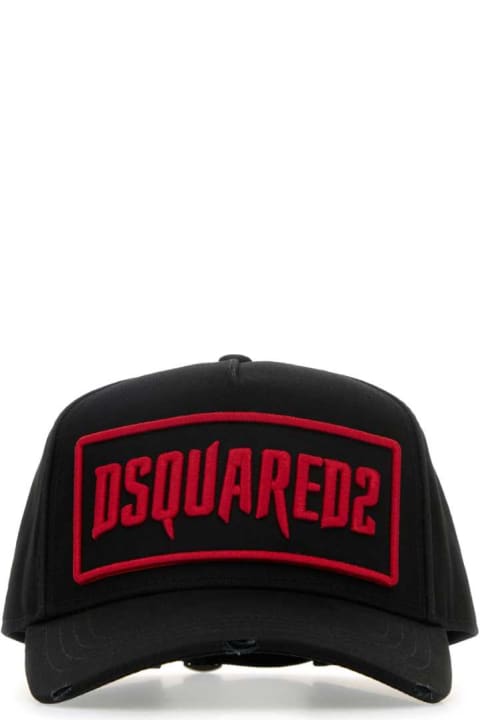 Dsquared2 Hats for Men Dsquared2 Black Cotton Baseball Cap
