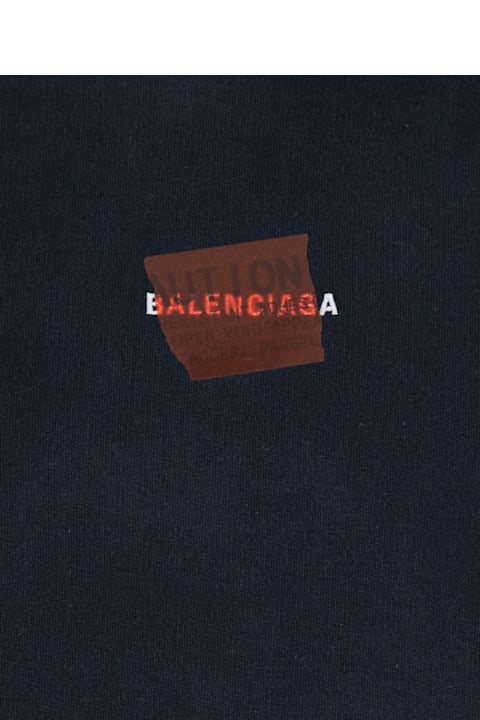 Fleeces & Tracksuits Sale for Men Balenciaga Black Hoodie With Logo Lettering On Front And Rear In Cotton Man