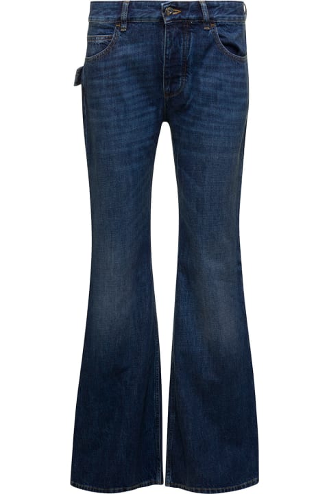 Blue Flared 5-pocket Jeans In Cotton Denim Woman
