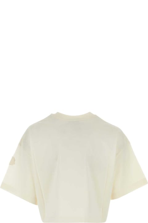 Topwear for Women Moncler Ivory Cotton Oversize T-shirt
