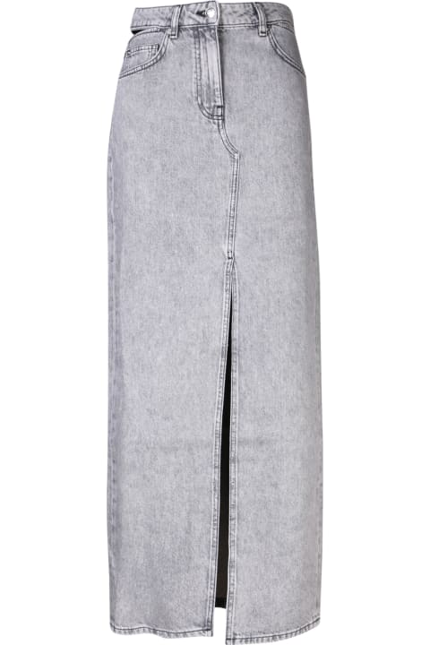 IRO Skirts for Women IRO Iro Grey Split Long Denim Skirt