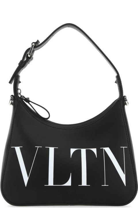 Valentino Garavani for Men Valentino Garavani Black Leather Vltn Handbag