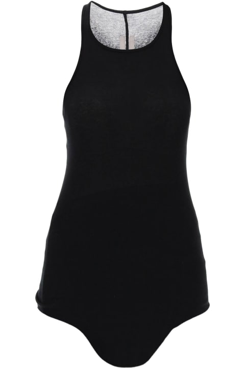 Swimwear for Women Rick Owens Basic Rib Tank Topwear In Black Cotton