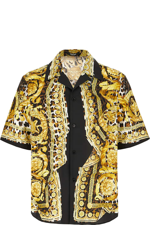 Versace Men Versace Printed Poplin Shirt