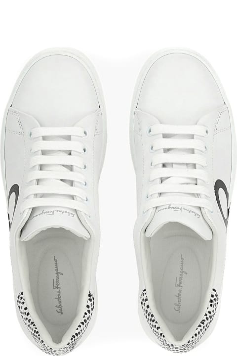 Ferragamo Sneakers for Women Ferragamo White Leather Sneakers
