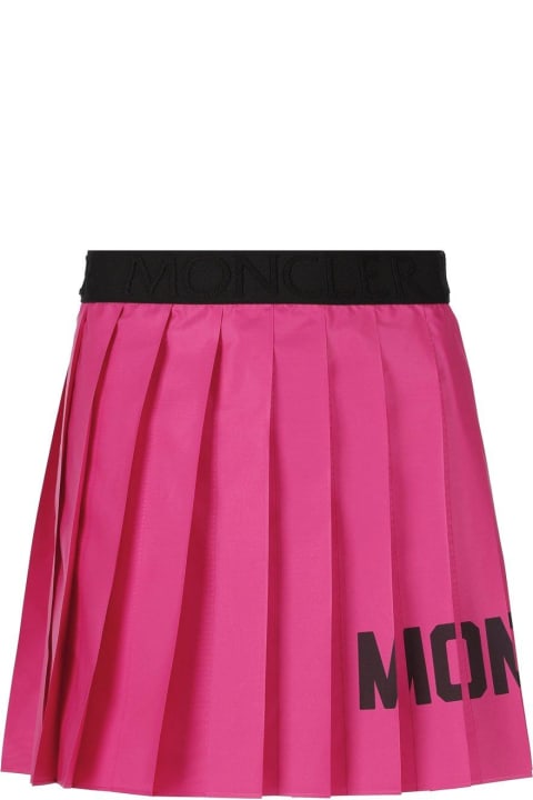 Bottoms for Girls Moncler Logo Printed Pleated Skirt