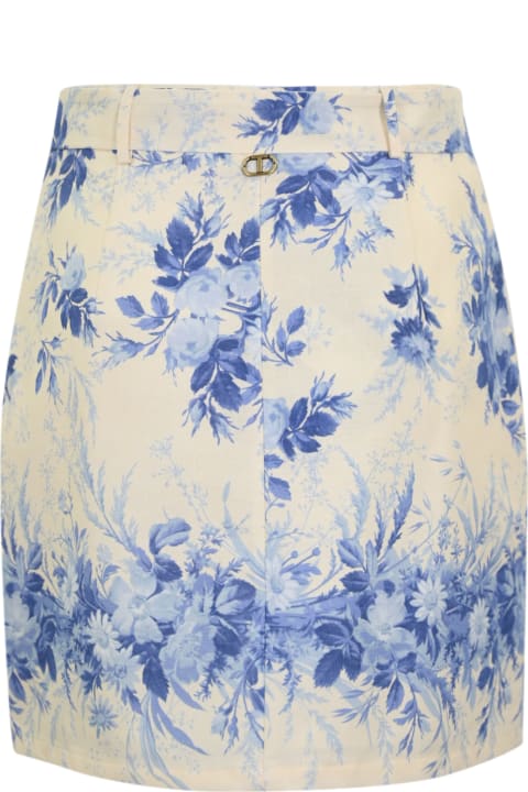 Sale for Women TwinSet Linen Skirt With Print