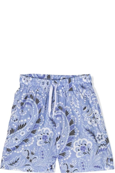 Swimwear for Boys Etro Swim Shorts With Light Blue Paisley Print