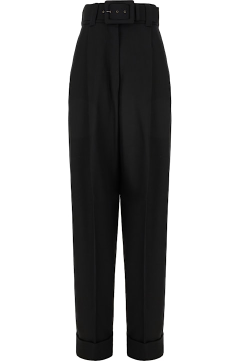 Max Mara Pianoforte Pants & Shorts for Women Max Mara Pianoforte Black Wool Pants