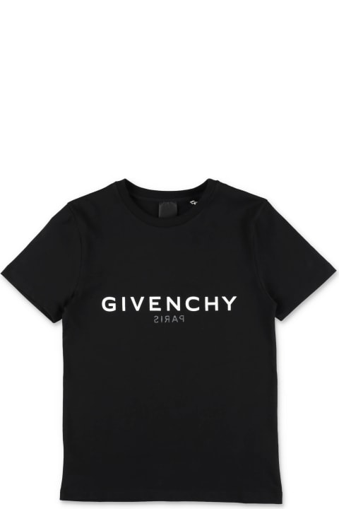 Givenchyのボーイズ Givenchy Givenchy T-shirt Nera In Jersey Di Cotone Bambino