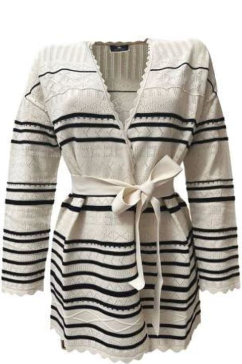 Elisabetta Franchi Sweaters for Women Elisabetta Franchi Tied-waist Striped Cardigan