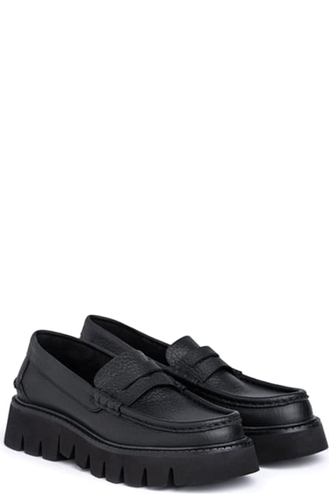 Pedro Garcia Flat Shoes for Women Pedro Garcia Black Leather Moccasin