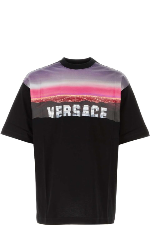 Versace Topwear for Women Versace Black Cotton T-shirt