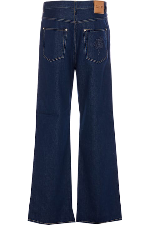 Sale for Men Gucci Denim Pants With Embroidery