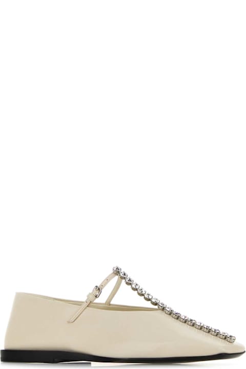 Homeware Jil Sander Ivory Leather Ballerinas