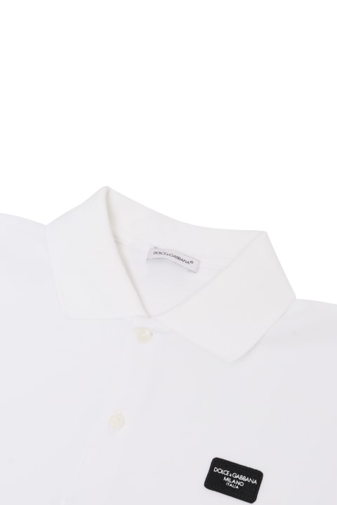 Dolce & Gabbana T-Shirts & Polo Shirts for Boys Dolce & Gabbana D&g White Polo