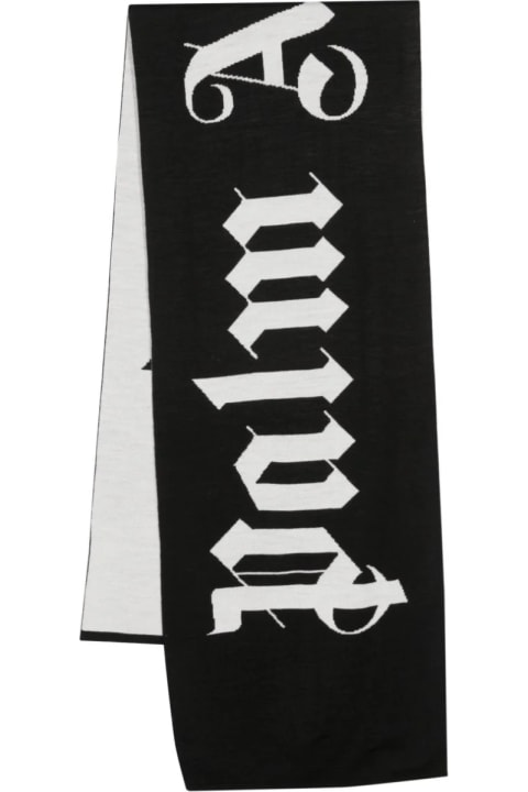 Palm Angels for Women Palm Angels Reversible Black And White Scarf With Logo