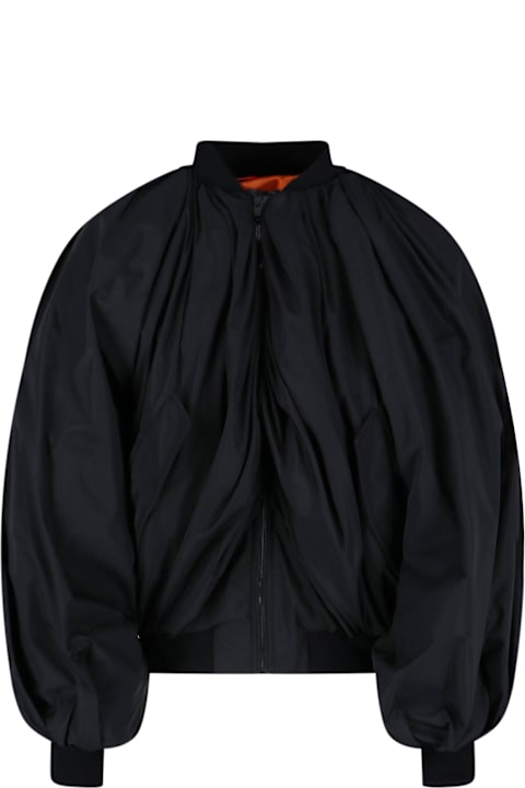 Balenciaga Kids Balenciaga Draped Bomber Jacket