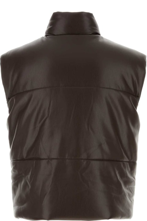 Nanushka Clothing for Men Nanushka Chocolate Synthetic Leather Jovan Padded Jacket