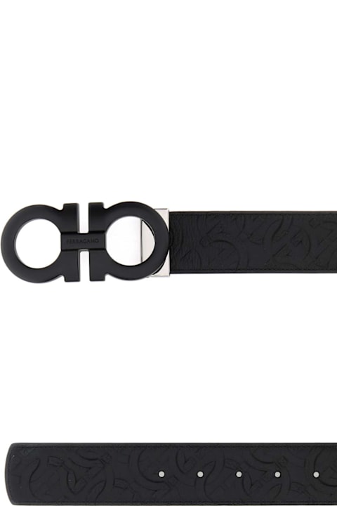 Ferragamo Accessories for Men Ferragamo Black Leather Reversible Belt