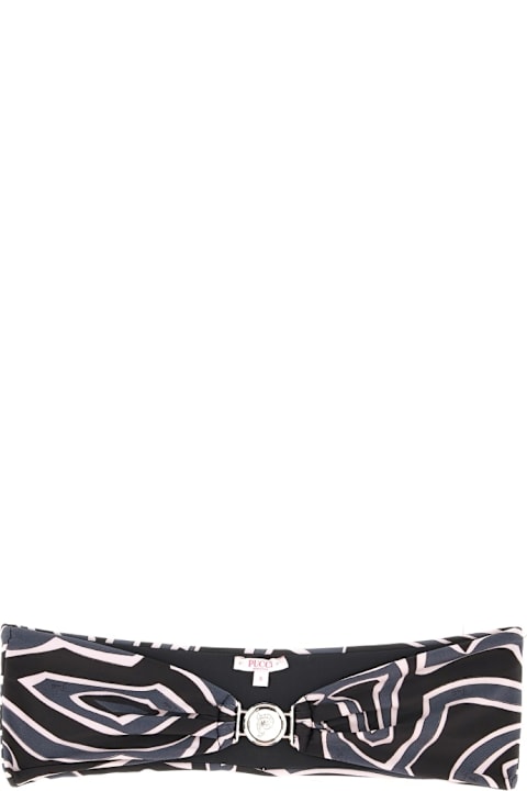 أدوات منزلية Pucci Maze Print Bandeau Bikini Top