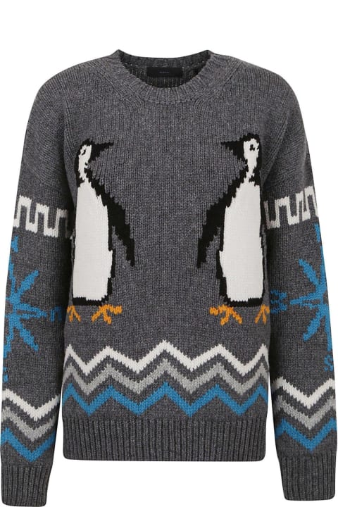 Alanui Sweaters for Women Alanui For The Love Of Pengui Intarsia Sweater