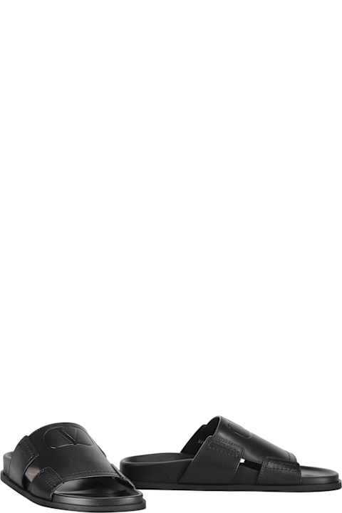 Shoes Sale for Men Valentino Garavani Leather Slides With Logo