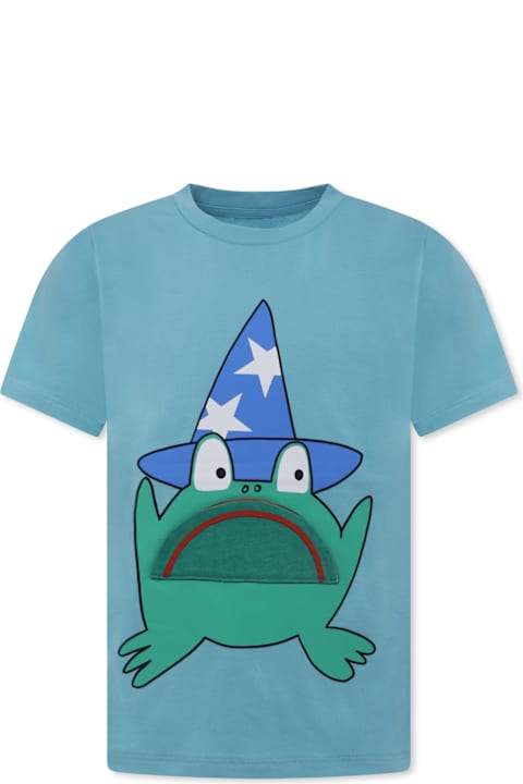 Stella McCartney Kids for Men Stella McCartney Kids Light Blue T-shirt For Boy With Frog