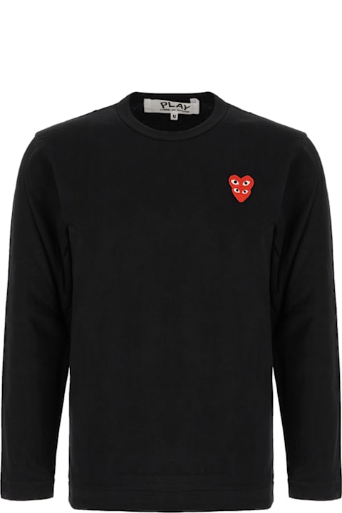 Comme des Garçons Play Topwear for Men Comme des Garçons Play Black Cotton T-shirt