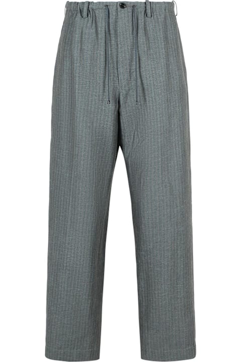 Dries Van Noten Men Dries Van Noten 'penny' Grey Linen Blend Trousers