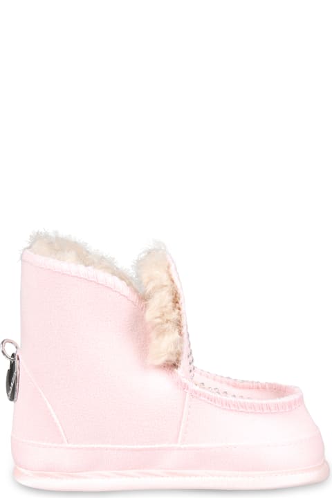 ベビーボーイズ Monnalisaのシューズ Monnalisa Pink Boots For Bbay Girl With Rhinestones