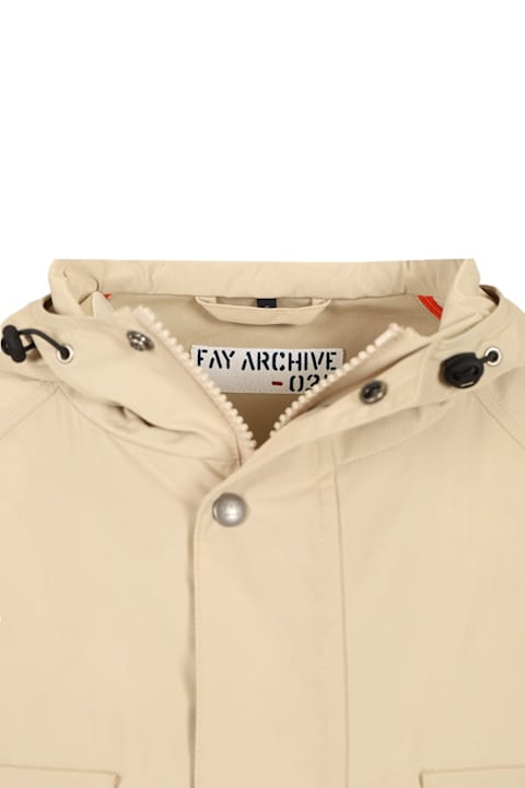 Fay for Kids Fay Beige Nylon Windbreaker