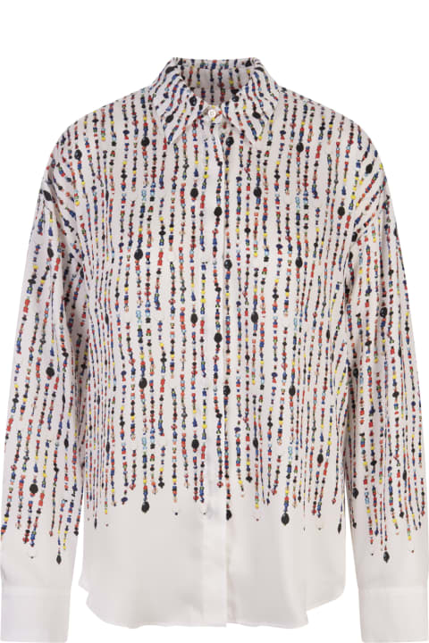 Sale for Women MSGM White Shirt With Multicolour Bead Print