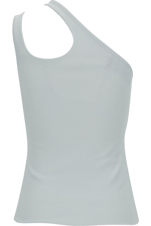 ウィメンズ Federica Tosiのトップス Federica Tosi White One-shoulder Top With Cut-out In Ribbed Cotton Woman