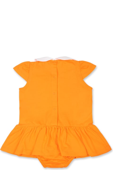Homeware Moschino Orange Dress For Baby Girl With Teddy Bear