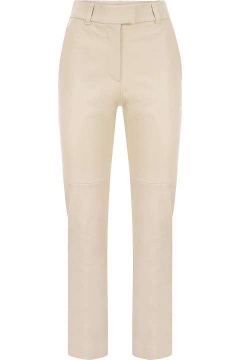 Brunello Cucinelli Pants & Shorts for Women Brunello Cucinelli Nappa Leather Cigarette Trousers