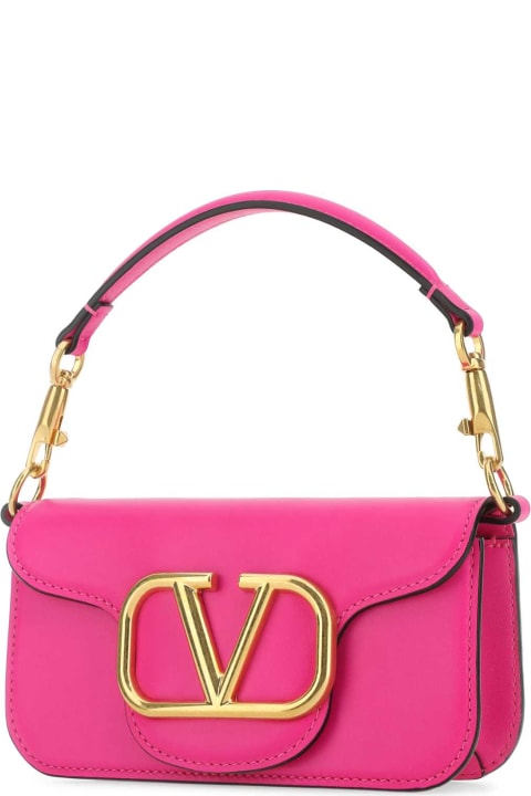 Valentino Garavani Totes for Women Valentino Garavani Pink Pp Leather Small Locã² Handbag
