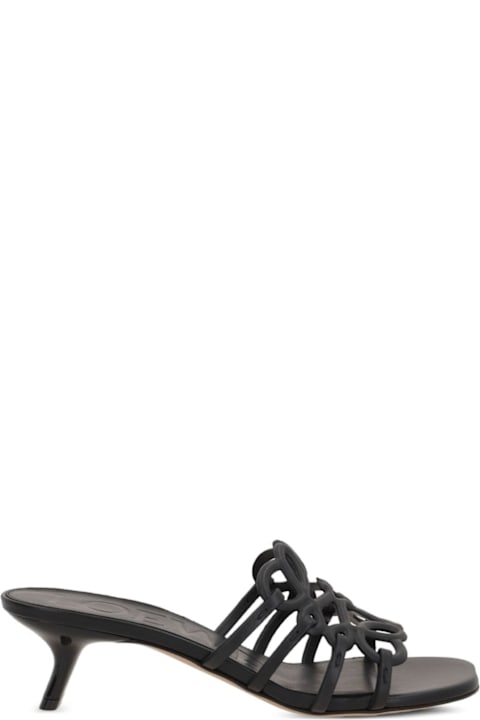 Loewe Petal Anagram Leather Sandals