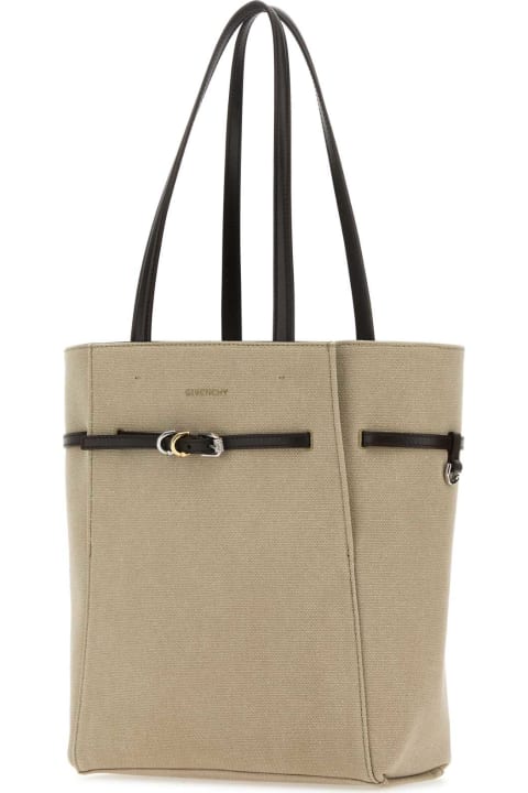 Givenchy Women Givenchy Sand Canvas Small Voyou Shopping Bag