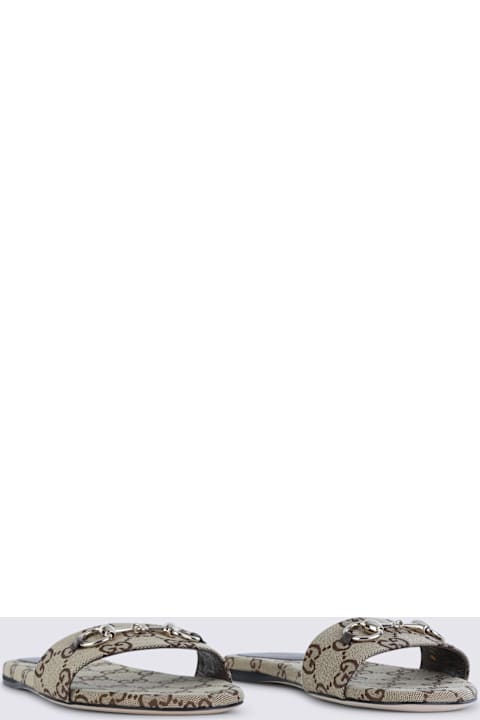 Gucci Beige Cotton Flats