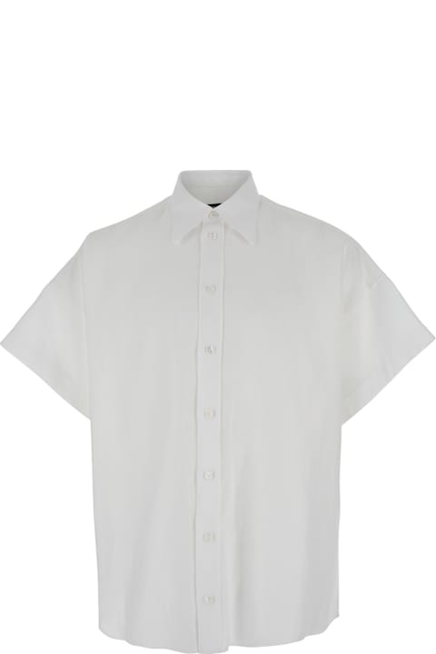 Homeware Dolce 
Gabbana White Shirt With Classic Collar And Wide Short Sleeves