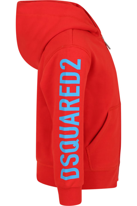 Dsquared2 Sweaters & Sweatshirts for Boys Dsquared2 Red Sweatshirt For Boy With Logo
