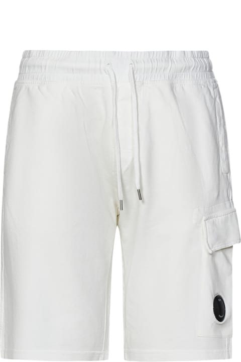 Pants for Men C.P. Company White Cotton Bermuda Shorts